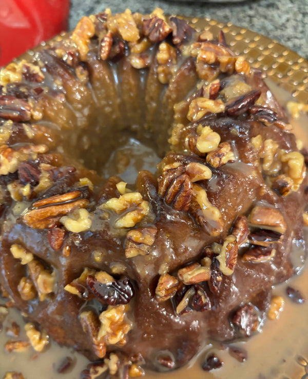 🍠Sweet Potato Pound Cake with Walnut Pecan Drizzle